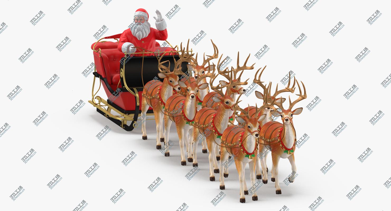 images/goods_img/2021040234/Santa Claus with Sleigh and Reindeer Walking 3D model/3.jpg